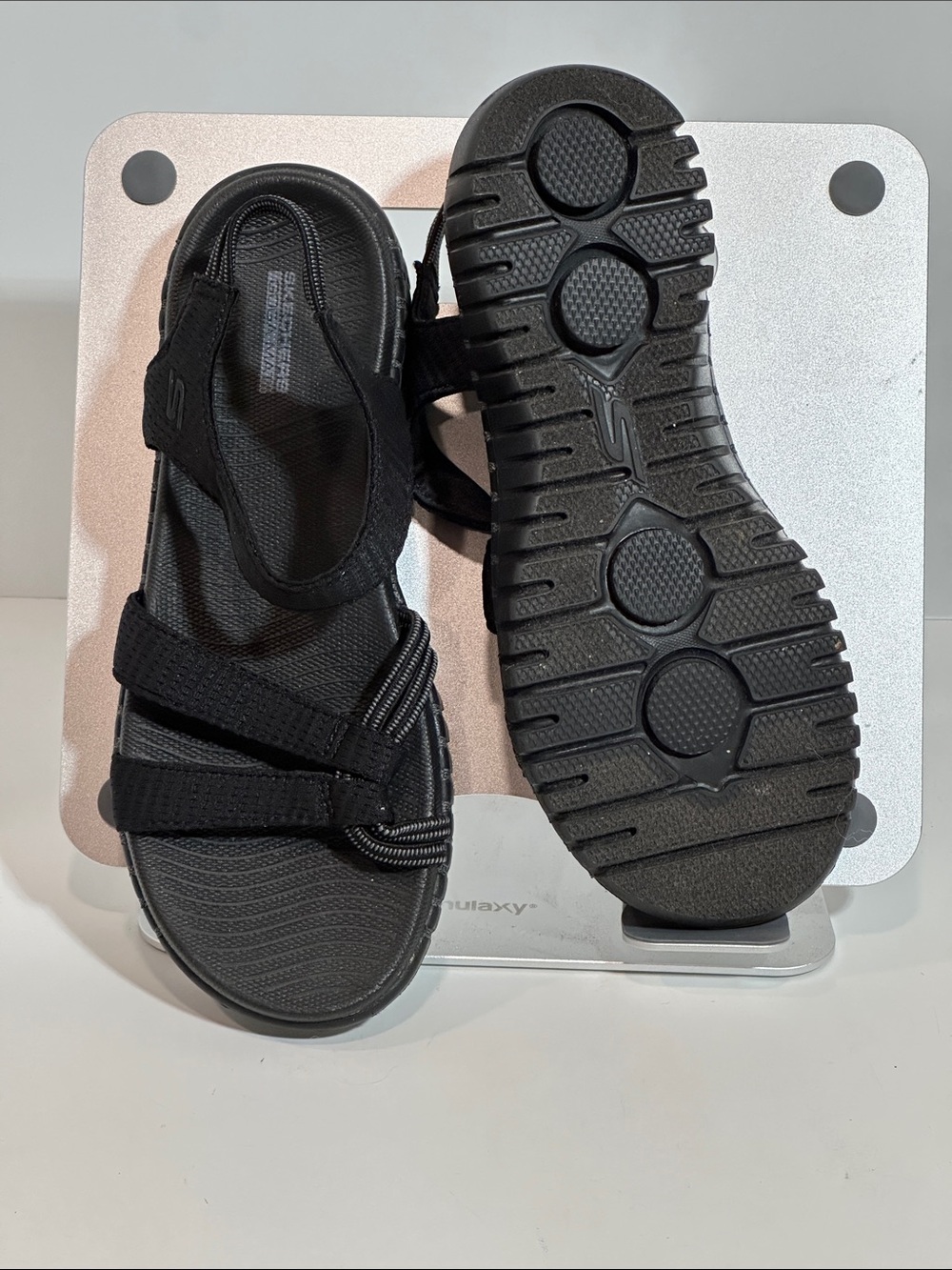 Skechers GO WALK On-The-Go Black Strappy Athletic Sandals - Picture 2 of 6